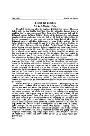 Goethe als Erzieher
