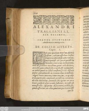 Alexandri Tralliani Liber Decimus. Ioanne Guinterio Andernaco interprete.