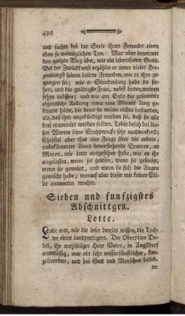 Sieben und funfzigstes Abschnittgen. Lotte.