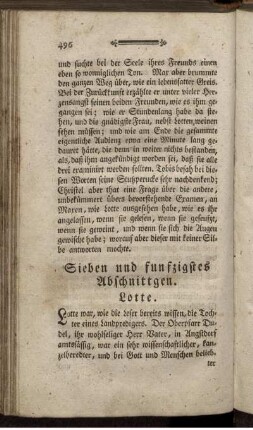 Sieben und funfzigstes Abschnittgen. Lotte.