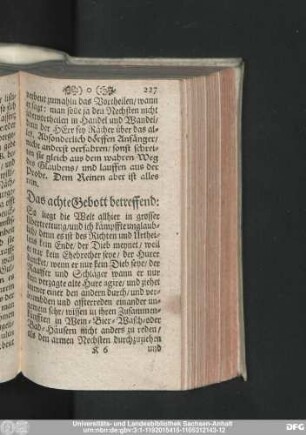 Das achte Gebott betreffend: