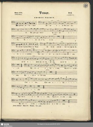Tenor I. Chorus primus.
