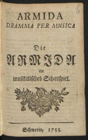 Armida : ein musikalisches Schauspiel