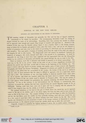 Chapter I: Removal of the New York Obelisk