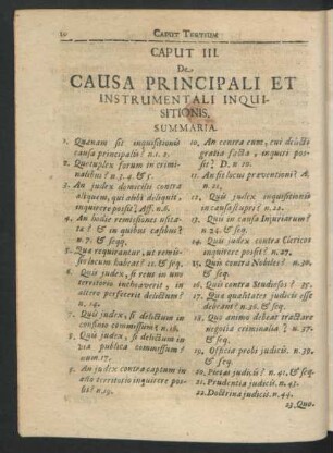 Caput III. De Causa Principiali Et Instrumentali Inquisitionis.