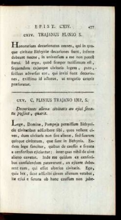 CXV. C. Plinius Trajano Imp. S.