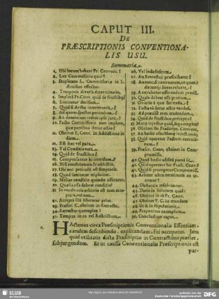 Caput III. De Praescriptionis Conventionalis Usu