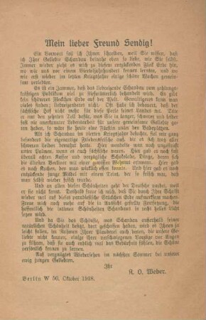 Mein lieber Freund Sendig!