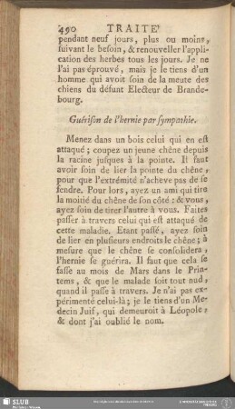 Guérison de l'hernie par sympathie