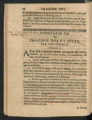 Disputatio VII. De Imagine Dei Et Iustitia Originali.