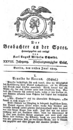 25. Stueck, 22. Juni 1829