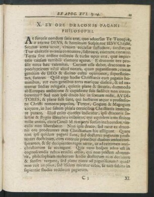X. Ex Ore Draconis Pagani Philosophi