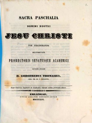 Historiae dogmatis de obedientia Christi activa particula ..., 2