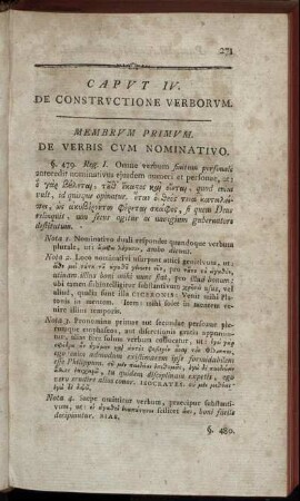 Caput IV. De Constructione Verborum.