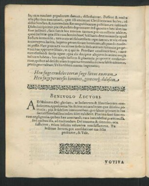 Benevolo Lectori.