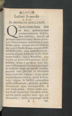 Lectori Benevolo S.P.D. Jo. Henricus Boeclerus.