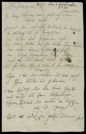 Brief von Anna Luise Karsch an Rudolf Erich Raspe