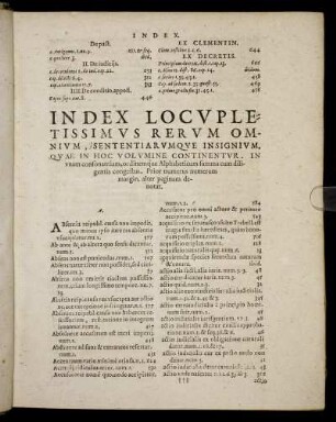 Index Locupletissimus Rerum Omnium [...]