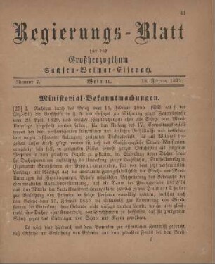 Nr. 7 : 18. Februar 1872