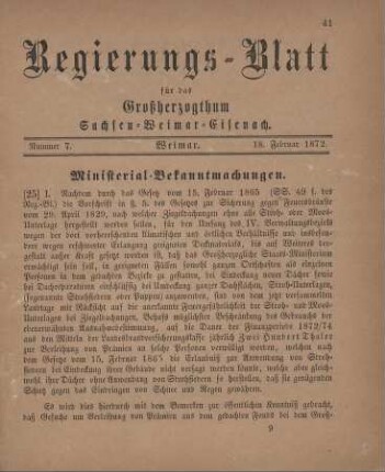 Nr. 7 : 18. Februar 1872