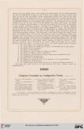 Mitglieder-Verzeichnis des Kunstgewerbe-Vereins