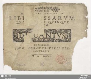 Liber missarum : quatuor et quinque vocum