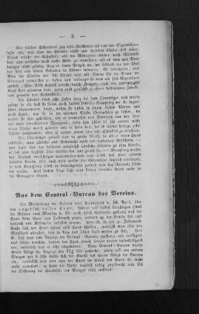 Aus dem Central=Bureau des Vereins.