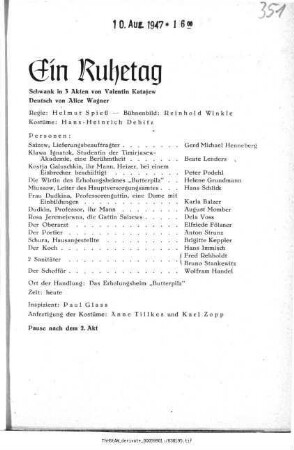 Ein Ruhetag