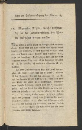 11. Allgemeine Regeln, welche nothwendig bei der Zusammensetzung der Wörter beobachtet werden müssen