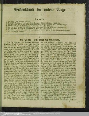 Gedenkbuch für unsere Tage