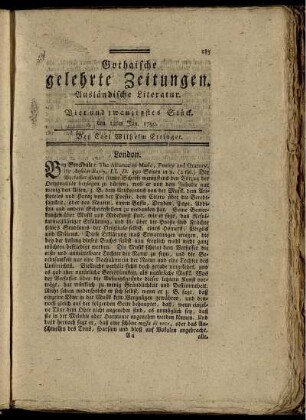 Vier und zwanzigstes Stück, den 12ten Jun. 1790.
