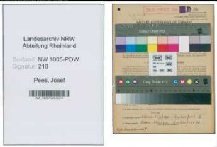 Entnazifizierung Josef Pees , geb. 17.12.1903 (Eisen-Stahl-Arbeiter)