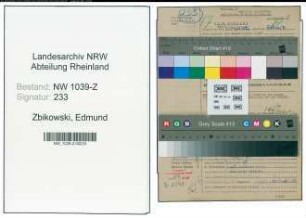 Entnazifizierung Edmund Zbikowski , geb. 00.00.0000 ()
