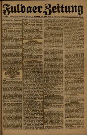 Ausgabe vom Mittwoch, den 25. Juni 1919.