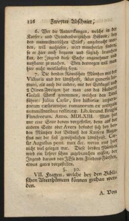VII. Bey den biblischen Alterthümern