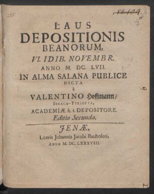 Laus Depositionis Beanorum