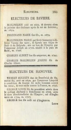 Electeurs De Hanovre