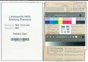 Entnazifizierung Karl Piekert , geb. 01.04.1890 (Schiffer)