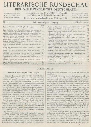 465-472 Neuere Forschungen über Logik
