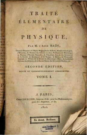 Traité élémentaire de physique, 1
