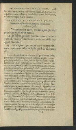Primae Partis Particula Quarta. Praeparatio discipulorum, ne nimis offendantur proditione Judae.