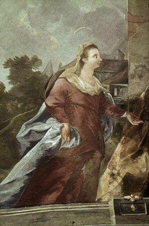 Maria und Josef eine Herberge suchend