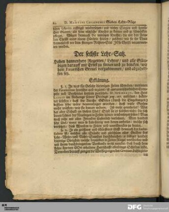 Der sechste Lehr-Satz.