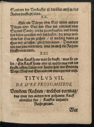 Titulus VII. De Iure Protomiseos.