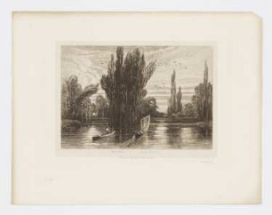 Landschaft mit zwei Booten auf einem Fluss