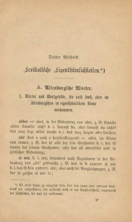 Dritter Abschnitt. Lexikalische Eigenthümlichkeiten