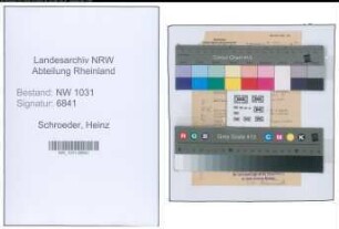 Entnazifizierung Heinz Schroeder , geb. 09.01.1896 (Steuersekretaer)
