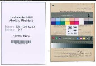 Entnazifizierung Maria Helmes , geb. 09.12.1894 (Schneiderin)