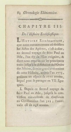 Chapitre III. De l'Histoire Ecclésiastique