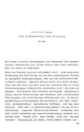 Zur Kartographie der Stauseen